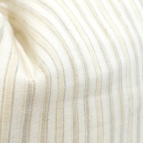 Linen Stripes | Cream & Taupe Pillow Cover