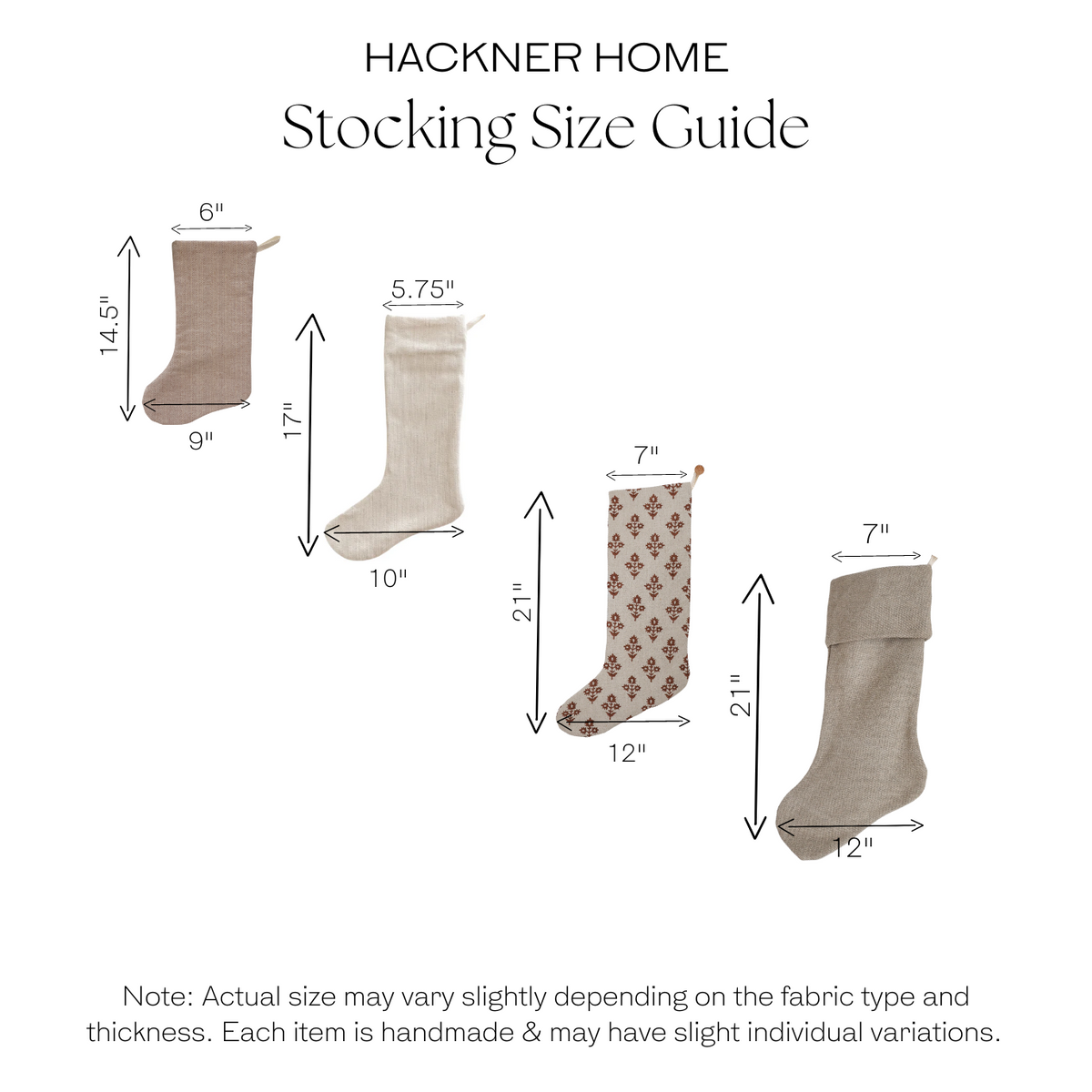 Christmas Stocking Size Guide