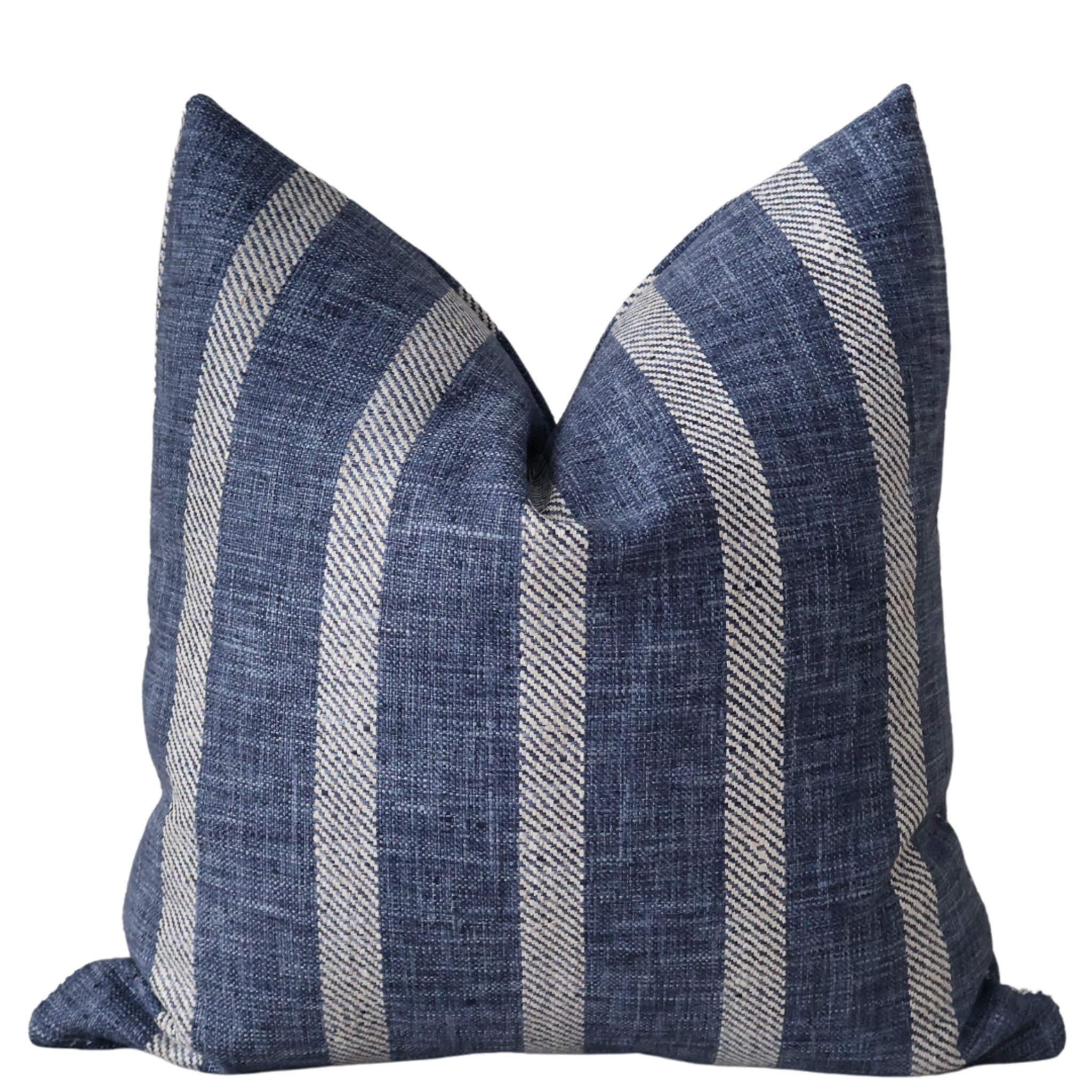 Harbor Stripe | Dark Blue Pillow Cover