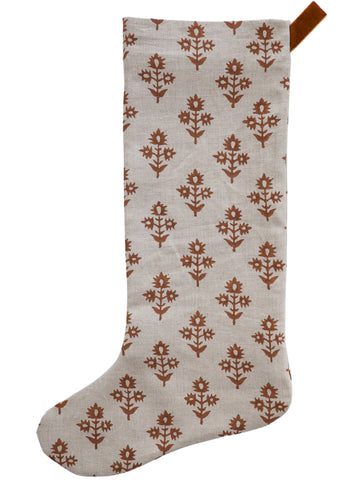 Russet Floral Christmas Stocking | Large Minimal Design