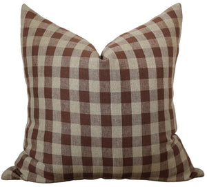 Warm Checkered Block Print Pillow Cover