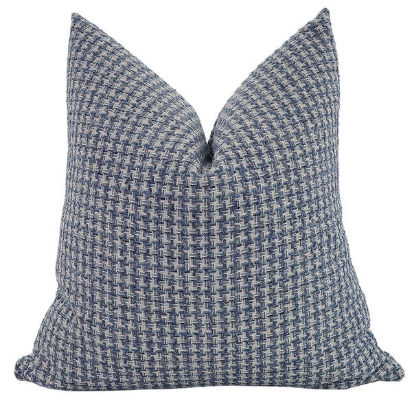 Jacquard Houndstooth | Blue Pillow Cover