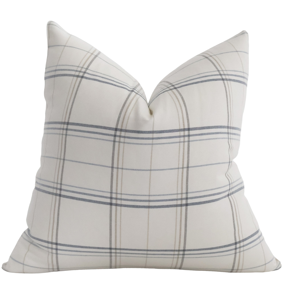 Anders Blue Plaid Pillow Cover