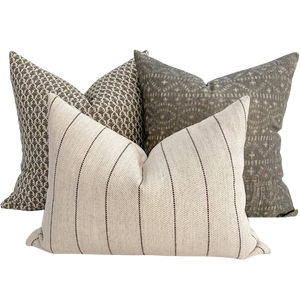 Antique Charcoal Pillow Cover Set