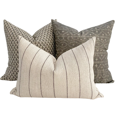 Antique Charcoal Pillow Cover Set