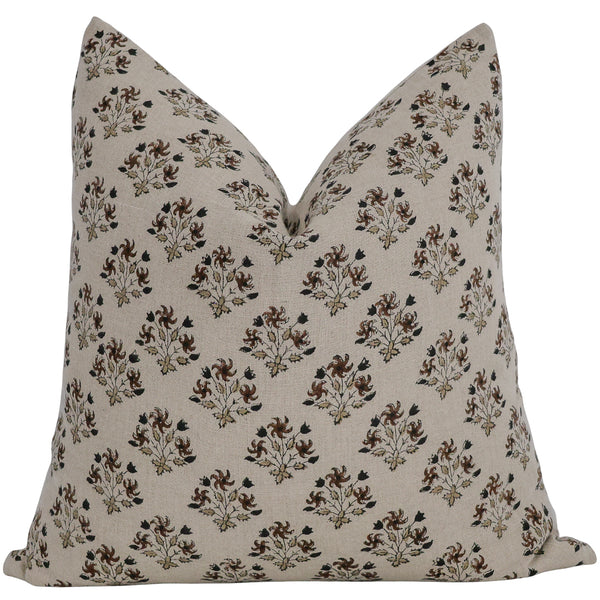 Auburn Floral Block Print Pillow Cover