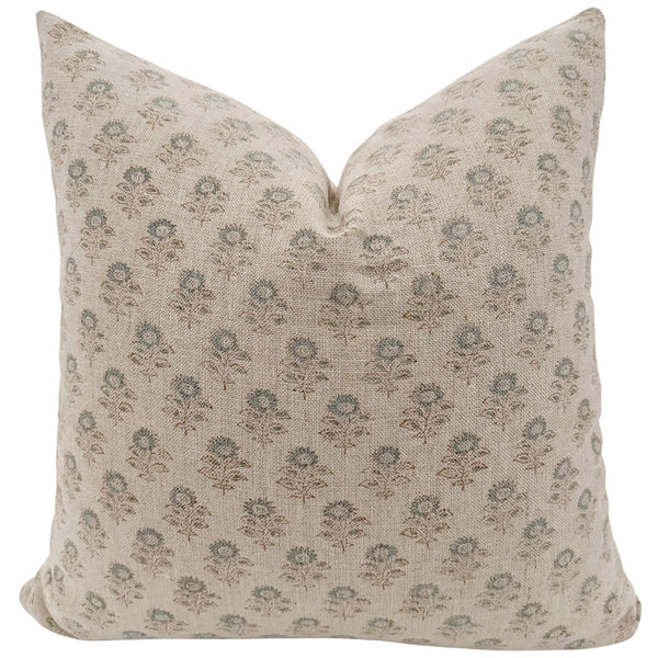 Audrey Floral Block Print Pillow Cover