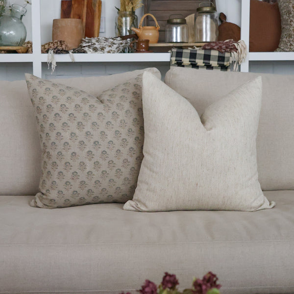 Audrey Floral Block Print Pillow Cover