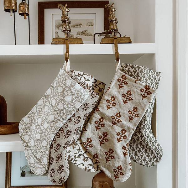 Greige Floral | Boho Style Stocking