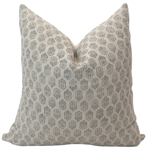 Beloved Linen Block Print Pillow Cover