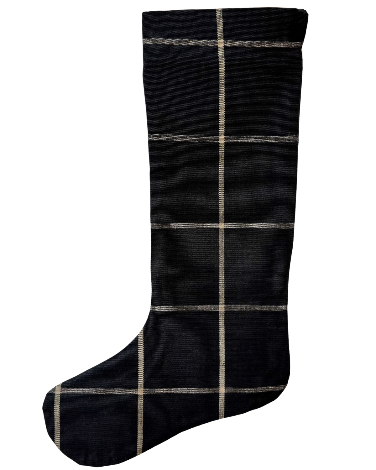 Black Plaid | Small Minimal Christmas Stocking