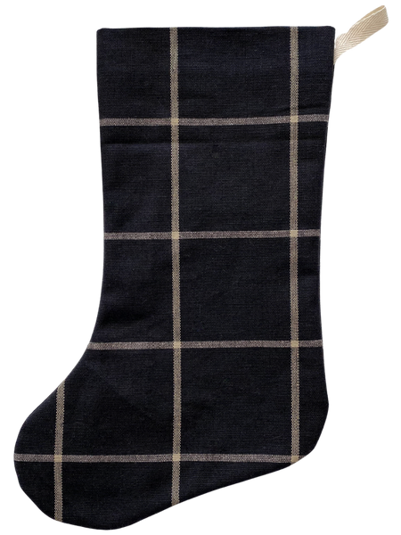 Black Plaid | Boho Christmas Stocking