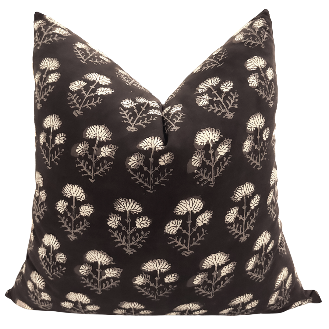 Black floral pillows sale