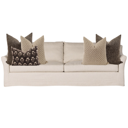 Sofa Pillow Combo 'Black Taupe Floral'