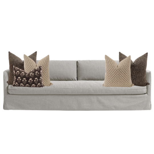 Sofa Pillow Combo 'Black Taupe Floral' - Main Image