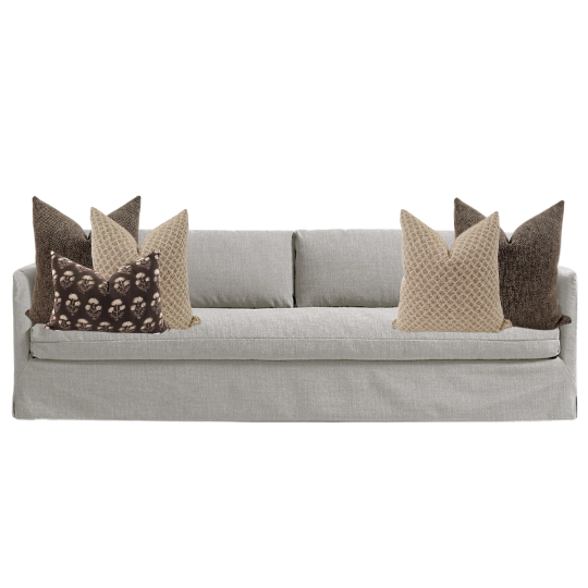 Sofa Pillow Combo 'Black Taupe Floral'