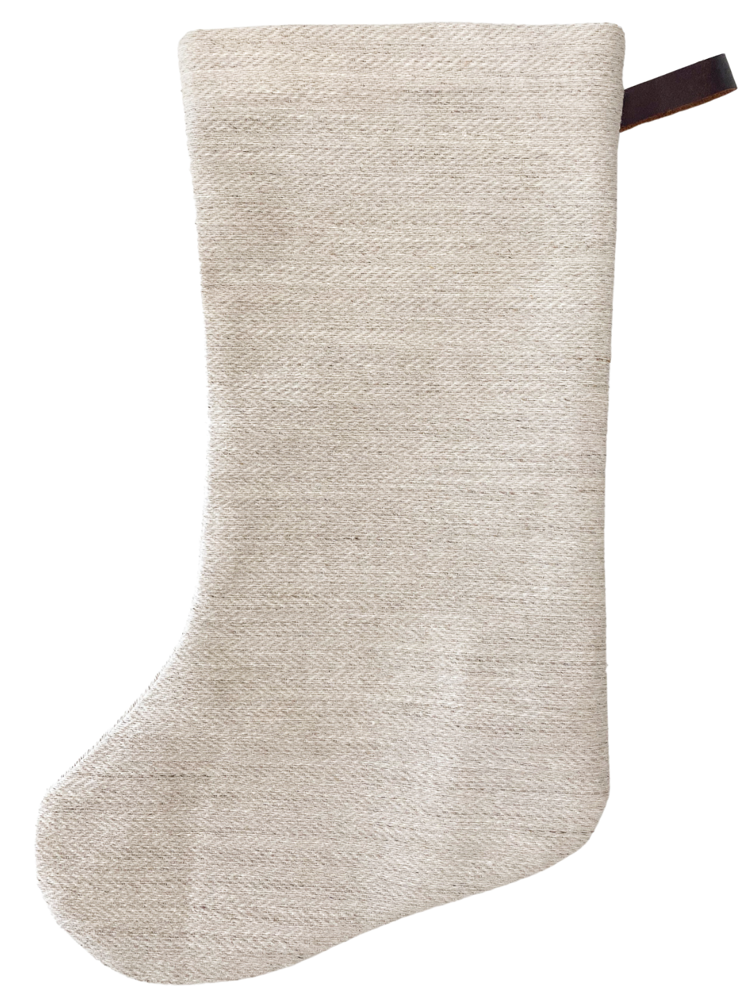 Basketweave Flax Linen | Boho Christmas Stocking