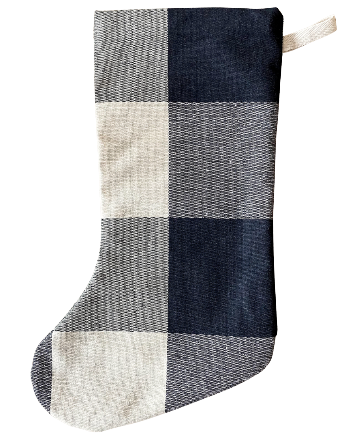 Large Check Christmas Stocking | Boho Design