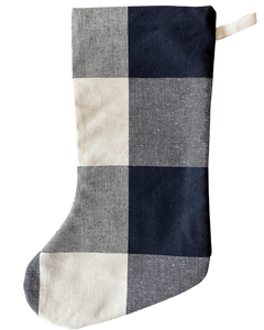 Large Check Christmas Stocking | Boho Design