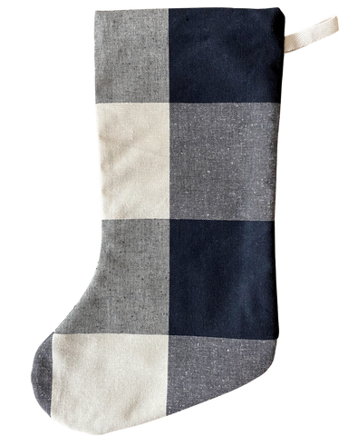 Large Check Christmas Stocking | Boho Design