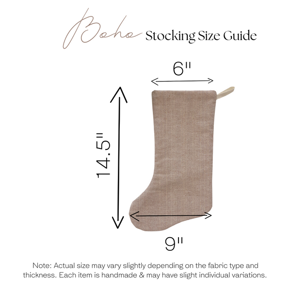 Large Check Christmas Stocking | Boho Design