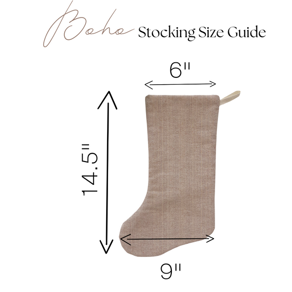 Textured Gray Stripe | Boho Christmas Stocking