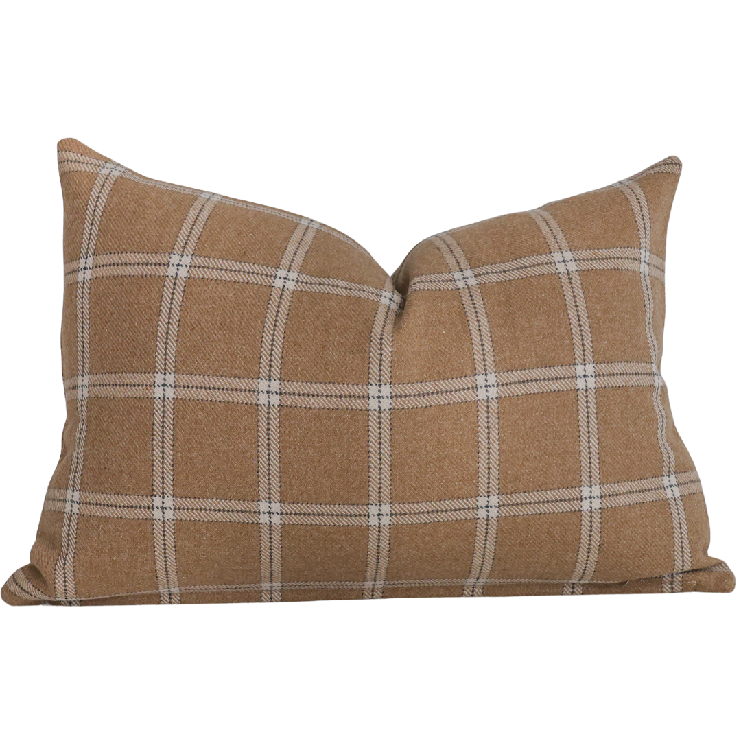 Caramel Blonde Plaid Pillow Cover