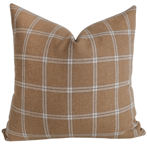 Caramel Blonde Plaid Pillow Cover