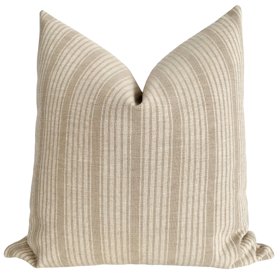 Chai Stripe Brown Pillow Cover