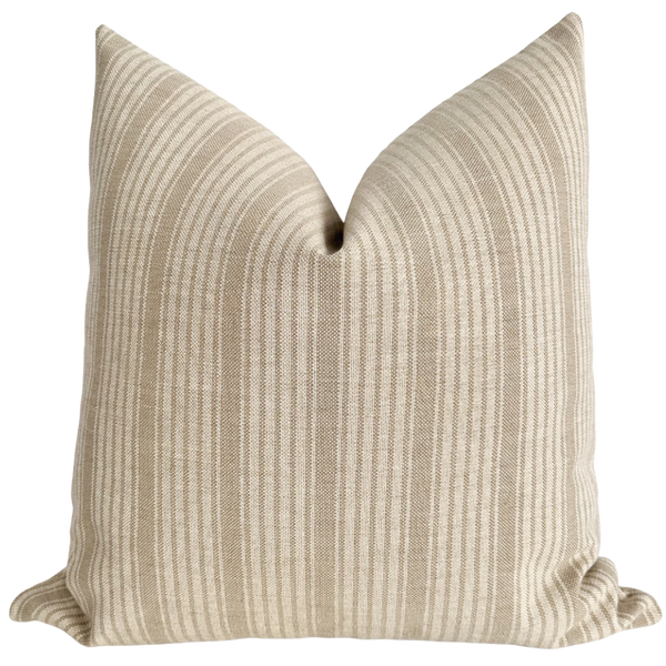 Chai Stripe Brown Pillow Cover