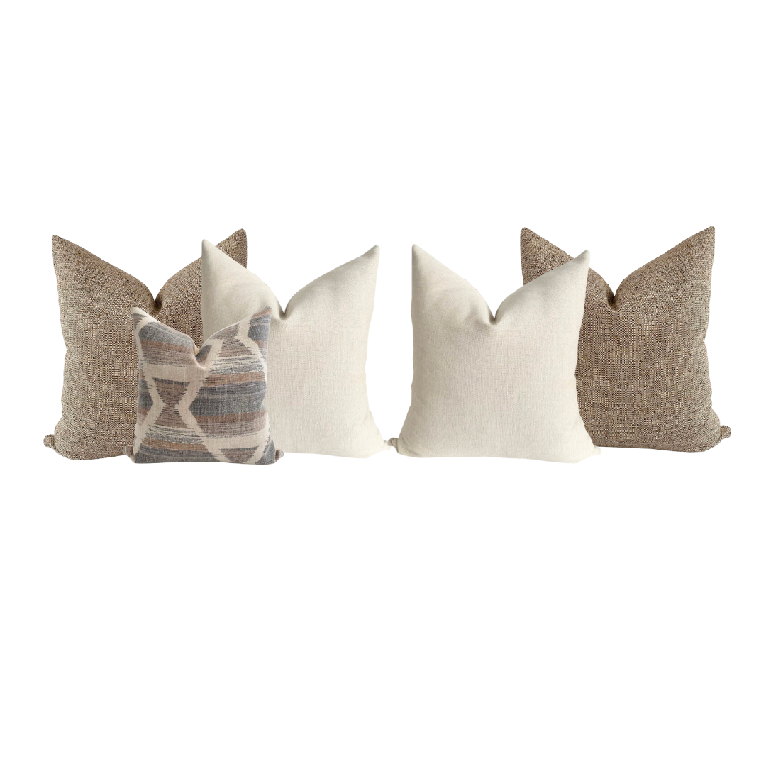 Sectional Chaise Sofa Pillow Combo | 'Desert Lilly'