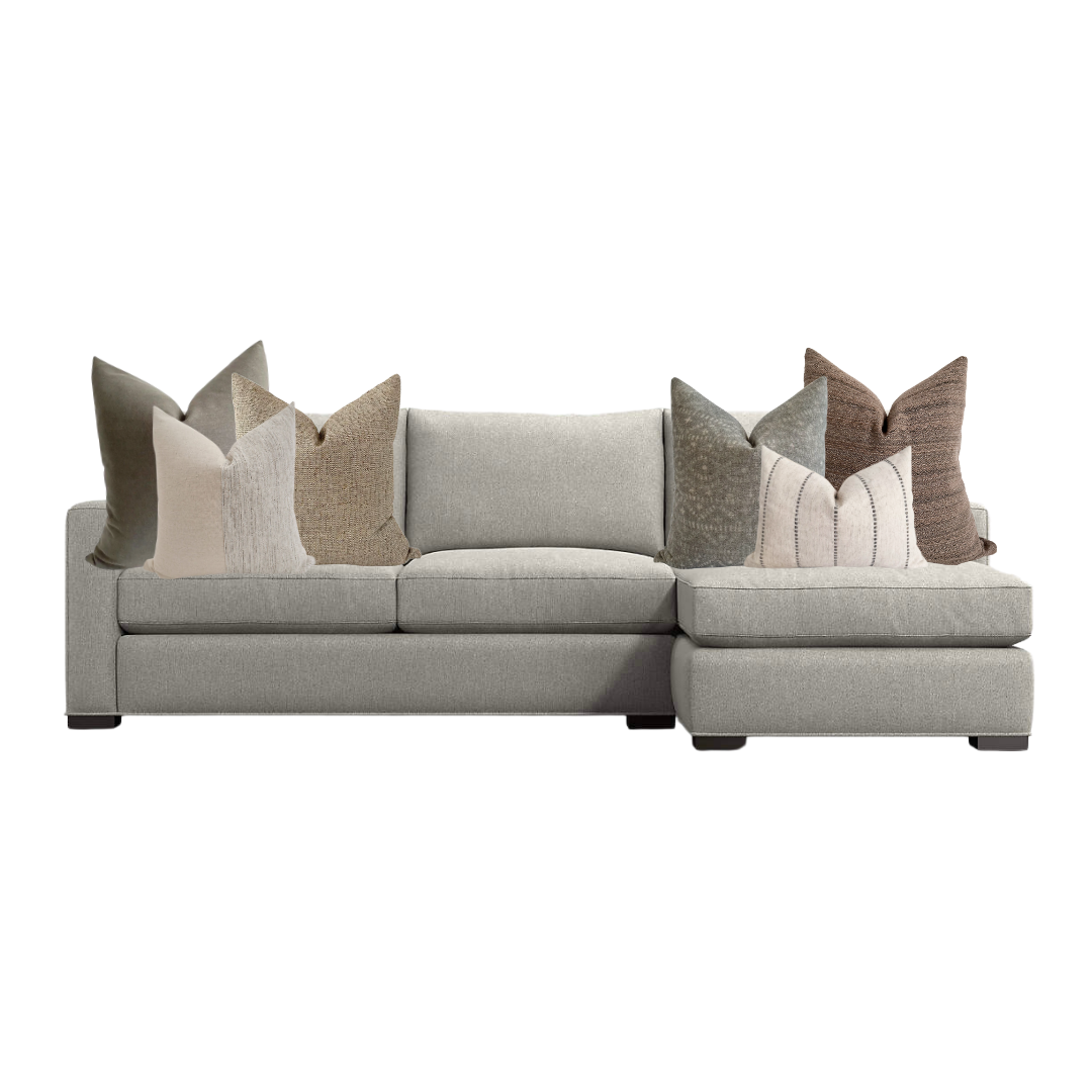 Sectional Chaise Sofa Pillow Combo 'The Favorite'