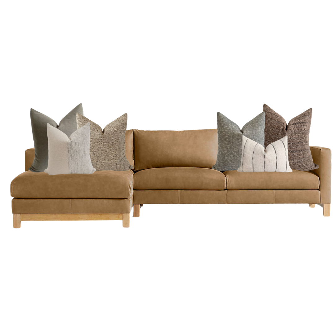 Sectional Chaise Sofa Pillow Combo 'The Favorite'