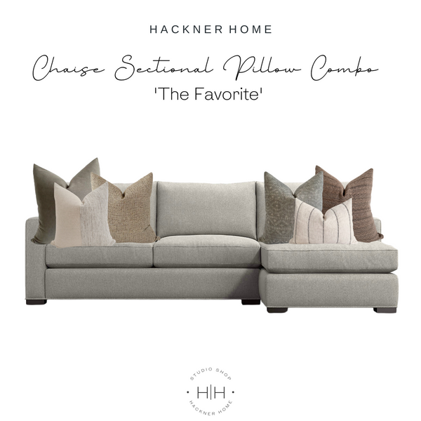 Sectional Chaise Sofa Pillow Combo | 'The Favorite'