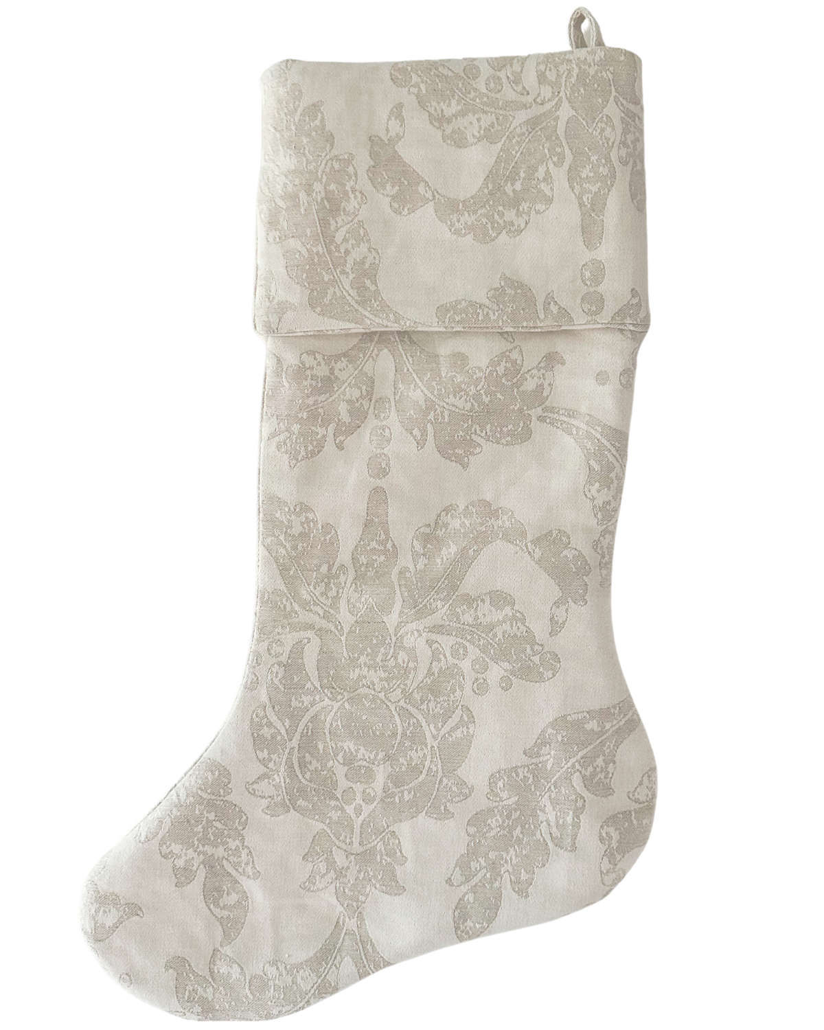 Damask Neutral Holiday Stocking NLS.XX111