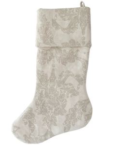 Damask Neutral Holiday Stocking NLS.XX111