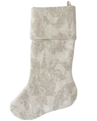 Damask Neutral Holiday Stocking NLS.XX111