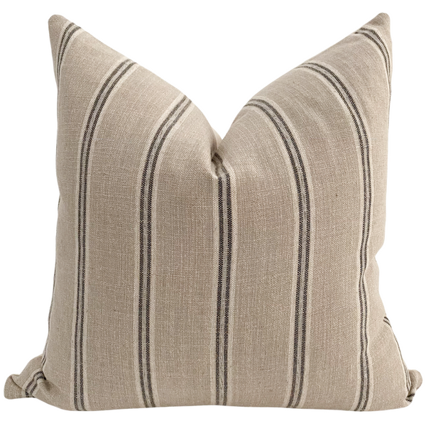 Cottage Stripe Linen Pillow Cover