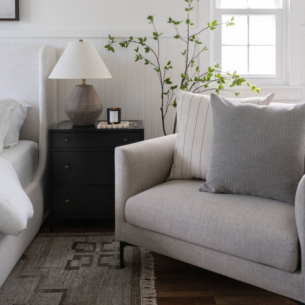 Deeply Woven Gray Pillow Cover