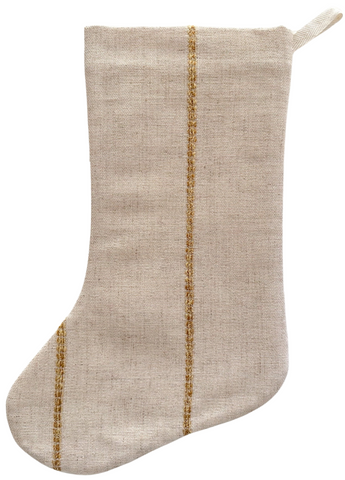 Golden Embroidered | Boho Style Holiday Stocking