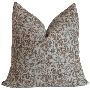 Fall Bloom | Sage Block Print Pillow Cover