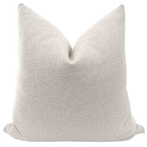 French Bouclé White Indoor/Outdoor Pillow Cover