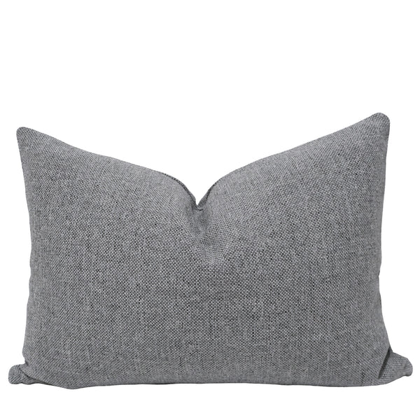 Granite Weave Indoor/Outdoor Lumbar Pillow Cover crafted from woven performance fabric with a richly textured stone-inspired weave for coastal, modern organic, and luxury interiors.