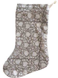 Greige Floral | Boho Style Stocking