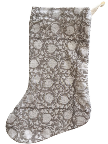 Greige Floral | Boho Style Stocking