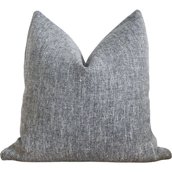 Heavy Linen Distressed Blue Pillow Cover