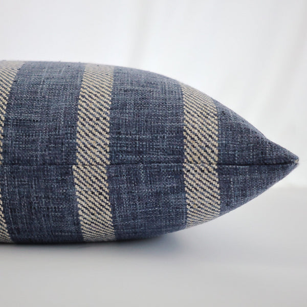 Harbor Stripe | Dark Blue Pillow Cover