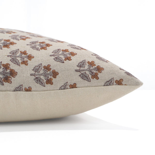 Burnt Sienna Floral Pillow Cover
