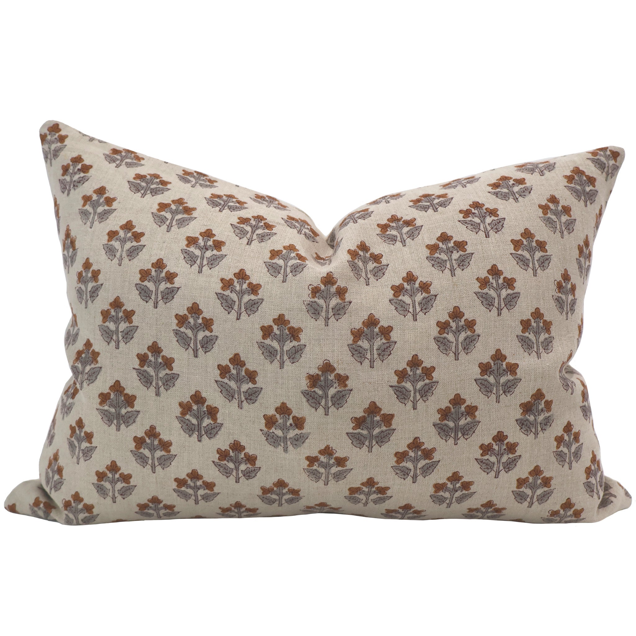 Burnt Sienna Floral Pillow Cover