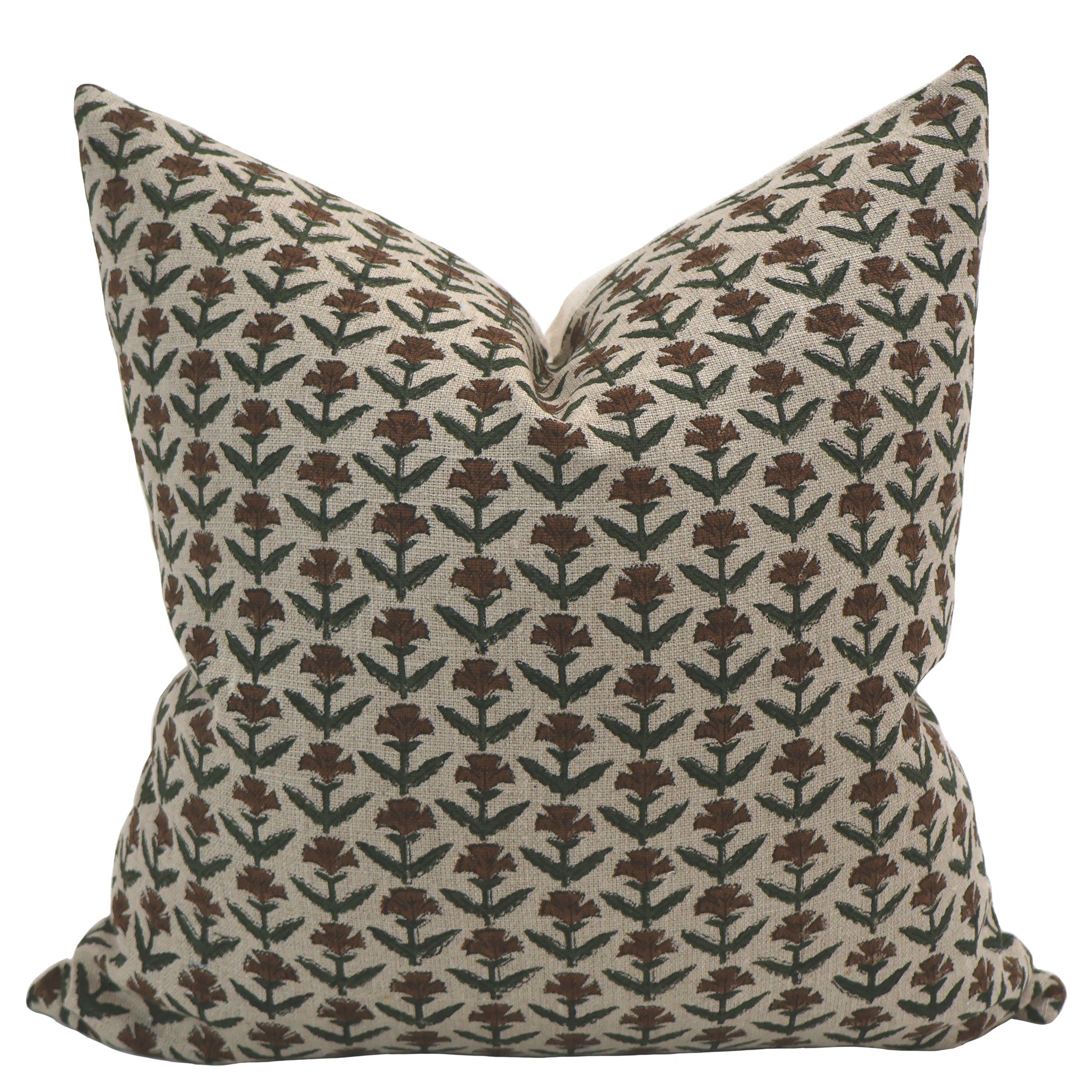 Holly Floral Block Print Pillow Cover